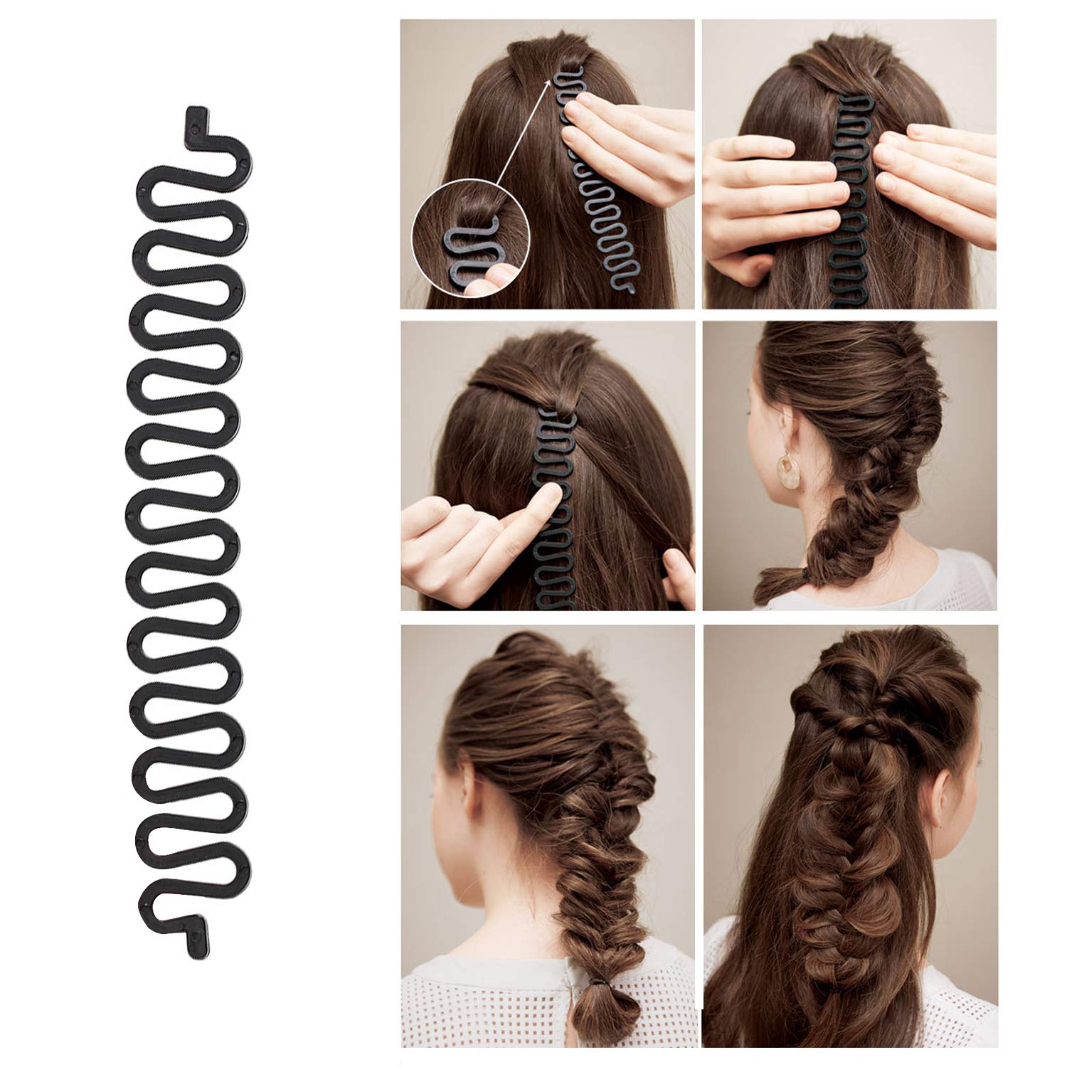 OBSCYON 27Pcs Hair Styling Set, Hair Design Styling Tools, DIY Hair Accessories Hair Modelling Tool Kit Magic Fast Spiral Hair B