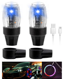 YUERWOVER 2 PCS Tire Valve Light Colorful LED Car Wheel Lights Waterproof Flash Lantern Tire Valve Stem Cap Lamp Automotive Deco