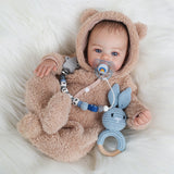 KSBD Reborn Realistic Baby Doll - 18 Inch Lifelike Full Silicone Baby Boy Real Life Baby Doll with Soft Vinyl Body can Swimming 
