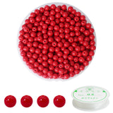 ZHFMLY 600pcs 6MM Red Glass Beads Handcrafted Round Lampwork Smooth Loose Bracelet Beads for DIY Jewelry Making