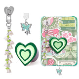 AIERSA Cute Charms Set for Kindle,Including Dust Plug Charm Type C/USB C,Heart Grip Holder,Flower Keychains with Hook for Kindle
