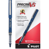 Pilot, Precise V5, Capped Liquid Ink Rolling Ball Pens, Extra Fine Point 0.5 mm, Navy Blue, Pack of 12