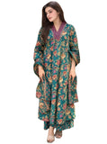 Gosriki Women'S Rayon Viscose Anarkali Printed Kurta With Palazzo & Dupatta (Cia Green-Vks02-Gs_Xl_Green_X-Large),Green,,B0F8ZVY2PN