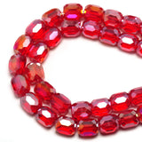 DIQIO 8x9mm Sparkle Barrel Faceted Crystal Beads (77-82pcs, Red AB)
