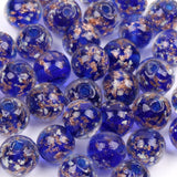 20 PCS Luminous Glass Beads 8mm Making Glow in The Dark Beads Gold Sand Round Loose Beads DIY Craft Necklace give Away Crystal S