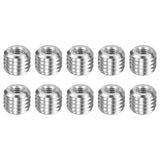 HARFINGTON 10pcs Thread Repair Inserts M8 x 1.25 Male to M4 x 0.7 Female Thread 8mm Long Stainless Steel Reducing Nuts Metric Se