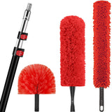 20 Foot High Reach Dusting Kit with 5-12 Foot Extension Pole // High Ceiling Duster with Telescopic Pole // Cobweb Microfiber Du
