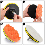 Kshineni Car Buffer Pads 6 Inch Buffing Polishing Pads, 11 Pcs Drill Buffing Kit, Auto Polisher Pads Car Foam Drill for Automoti