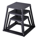 VEVOR Plyometric Platform Box, 12/18/24 Inch Plyometric Jump Box, Fitness Steel Plyo Box for Home Gym Jump Training, Crossfit, C