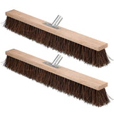 FillTouch 2 Pcs Push Broom Head Replacement Large Outdoor Heavy Duty Push Broom for Garage Driveway Cleaning, Farmhouse Animals 