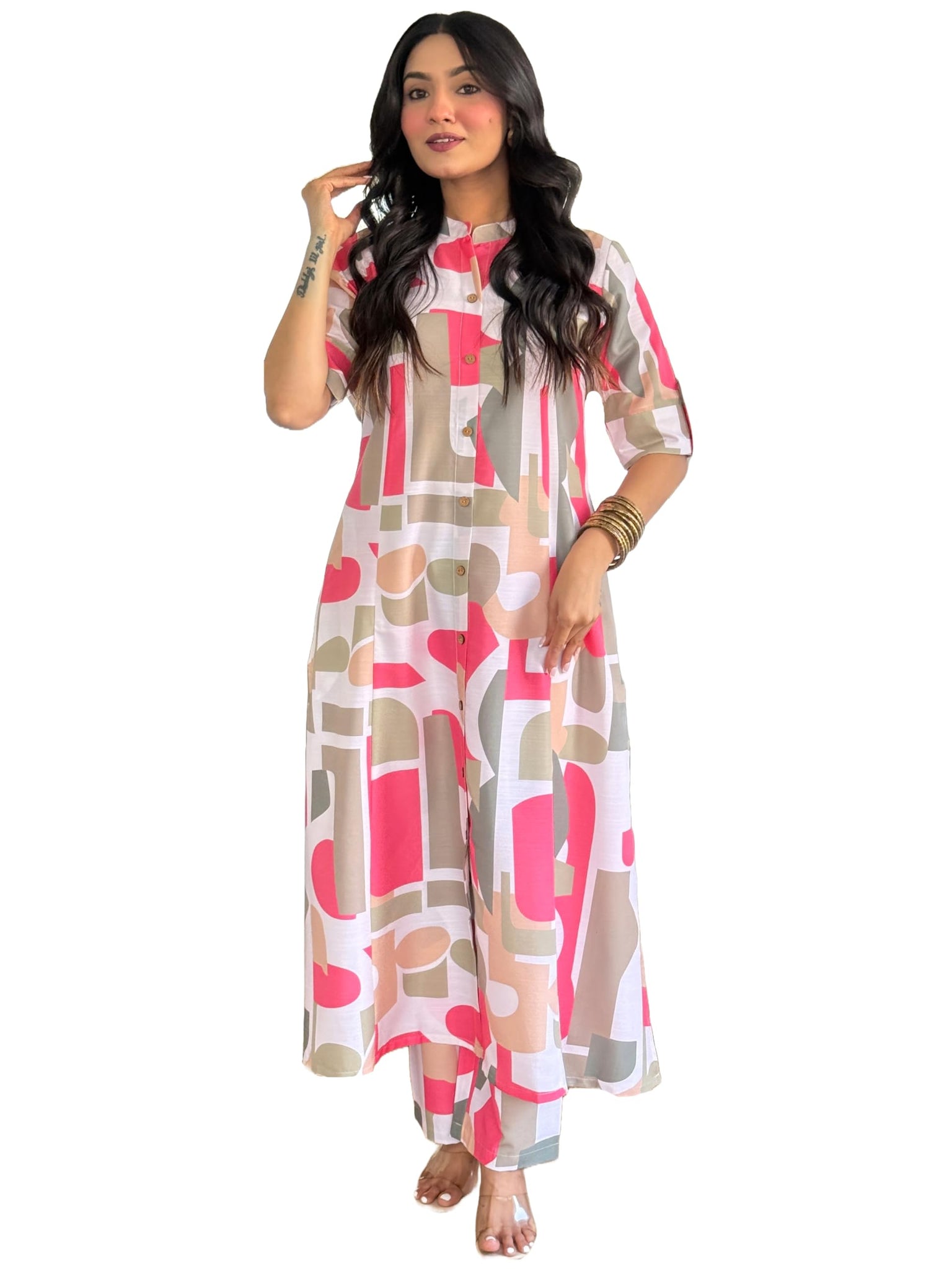 Anni Designer Women'S Rayon Viscose A-Line Printed Kurta With Pant (Eshwari Multi-Vks01_5Xl_Multicolor_Xxxxx-Large),Multicolour,5XL