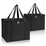 PEASUG 2 Pack Insulated Bags for Food Delivery, XL Pizza Delivery Bags, Large Capacity Cooler Bag Keep Food Warm for Grocery Sho
