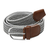 Mutaqinoti MenS White And Black Stretchable Braided Belts For Men And Women Woven Belt With Leather Ends (2630 Inch Waist) (B