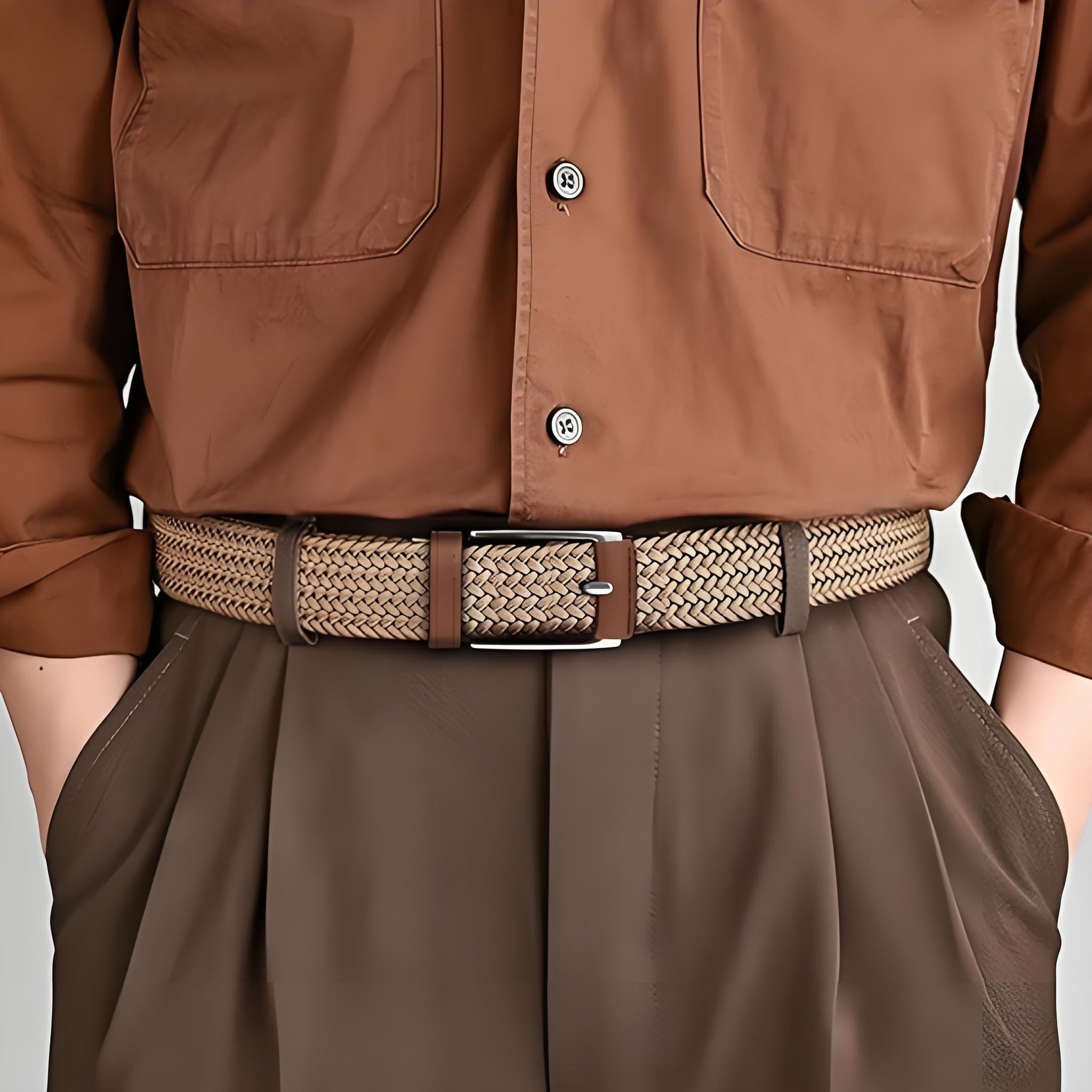 LAURA FAIRY 3PC Casual Stretch Belts for Men, Adjustable Braided Mens Elastic Belt, Ideal Gifts for Golf, Dress, Work, Valentine