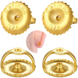 2Pairs Screw On Earring Backs Replacements,14K Gold Plated 925 Silver Secure Locking Hypoallergenic Screw Earring Backs for Stud