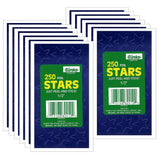 Presto-Stick Foil Star Stickers, 1/2, Blue, 250 Per Pack, 12 Packs