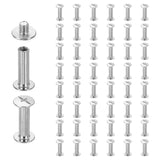 HARFINGTON 50set Chicago Screw M5 x 17mm 19mm Length Metal Phillips Nail Rivet Stud Screw Bolts Rivets Binding Post Screw for DI