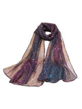 Floerns WomenS Sequin Bandana Square Scarf Silk Scarves Mesh Shawl Wraps, Bluish Violet, One Size