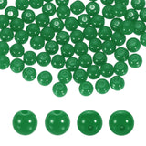 HARFINGTON 100pcs Green Acrylic Round Beads 6mm Dia 1.9mm Hole Plastic Resin Smooth Balls Loose Bead for Jewelry Making Bracelet