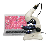 AmScope 40X-1000X Dual Light Glass Lens All-Metal Student Lab Microscope + USB Digital Camera
