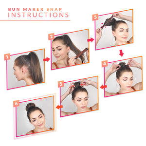 Andlane Hair Bun Maker French Twist Hair Fold Wrap Snap - Ballet Bun for Women and Kids (1 Black, 1 Brown)