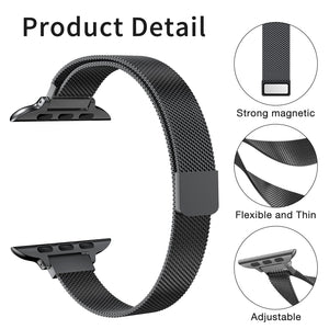 Compatible with Apple Watch Band, Stainless Steel Slim & Thin Mesh Magnetic Clasp Strap Women and Girl Replacement Band for iWat