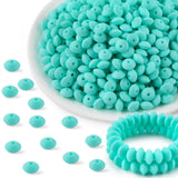 Kovict 300Pcs 12mm Silicone Lentil Beads, Silicone Spacer Beads for Necklace Bracelet Keychain Pens Craft(Cyan)
