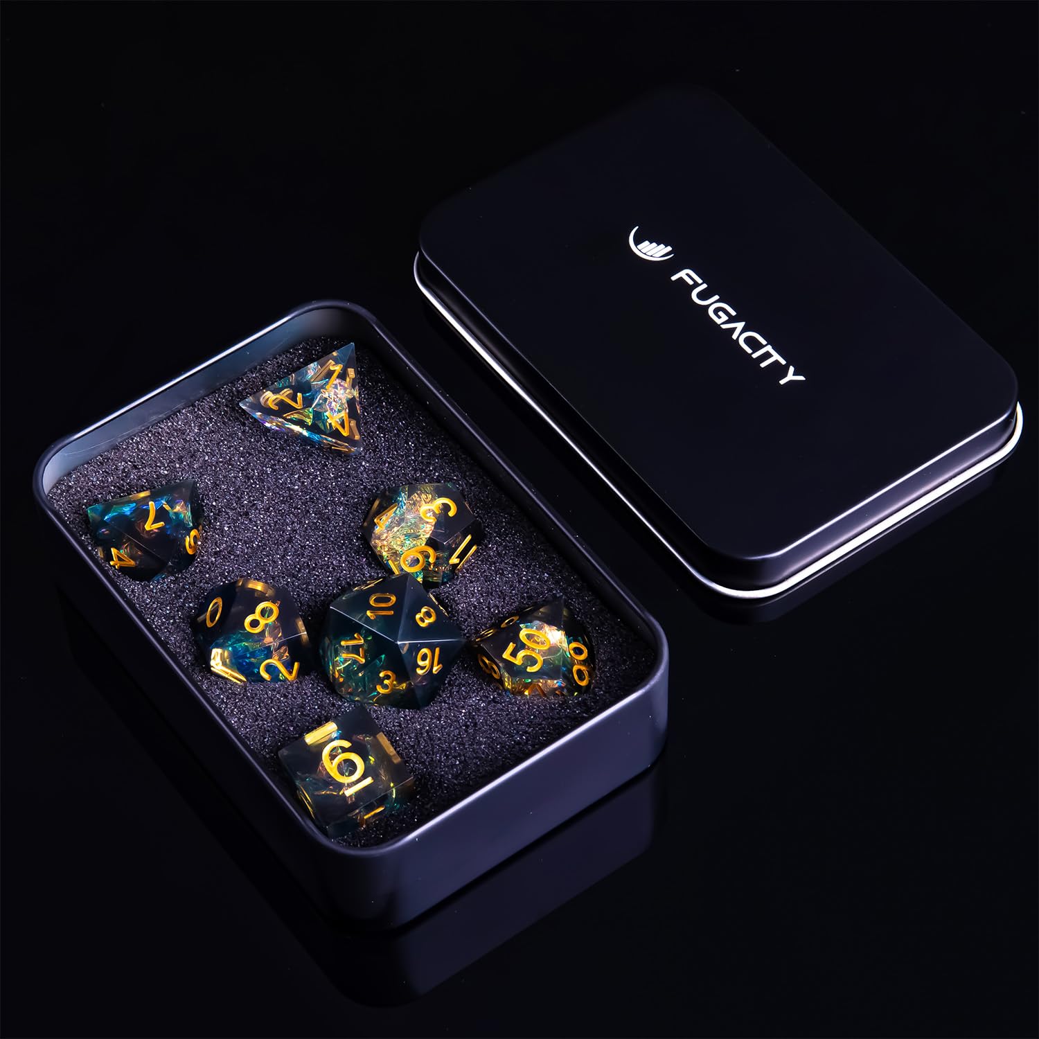 DND Dice Set Handmade 7 Accessories Sharp Edge Dice for Dungeons and Dragons TTRPG Games, Multi-Sided RPG Polyhedral Resin Sharp
