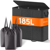 Lifewit Triple Laundry Hamper with Lid and Removable Laundry Bags, Large Collapsible 3 Dividers Dirty Clothes Basket with Handle