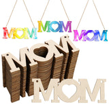 Tmflexe Mum 30Pcs Unfinished Wooden Mother s Day Gift Ornaments DIY Craft Mother Birthday Present-30Pack Paintable Blank Natura