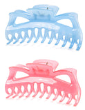 Prettyou Thick Hair Super Large Clips Crystal Plastic Claw Clamps Hairgrips Clips Accessories for Women, 2 pack. (C)
