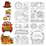 GLOBLELAND 4 Sheets Thanksgiving Turkey Water Soluble Hand Sewing Stabilizers for Fabric Stitch Practice Autumn Pumpkin Embroide