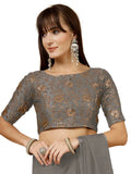 OOMPH! Readymade Blouse for Women, Brocade, Boat Neck, rbbl504