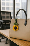 Chehar Global Innovation Handmade Crochet Sunflower Bag Charm Purse Charm For Girls & Women Accessory