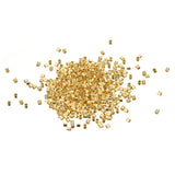 uxcell 1000Pcs Crimp Tube Beads, 1.5x1.5mm Brass Tube Crimp End Spacer Beads Tiny Stoppers for Bracelet Jewelry Making DIY, Gold