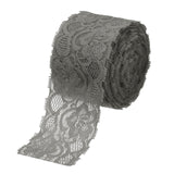 MECCANIXITY Lace Trim 10 Yards 2 Inch Flower Elastic Lace Ribbons for Craft Gift Package Decoration Wedding Headbands Dark Gray