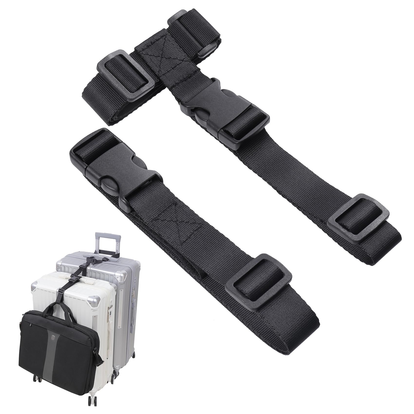 Vigorport Luggage Straps, Luggage Connector Straps For Suitcases Add A Bag And Connect Your 2 Suitcases Together Adjustable Attachment Accessories Belts (1'' Width S Size),Luggage Straps, Green Lit 198