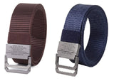 Zacharias MenS Canvas Nylon Army Belt Dd02 (Brown & Blue_Free Size) (Combo Pack Of 2)