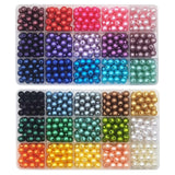 INSPIRELLE 900 Pieces 8mm Pearl Beads 30 Colors Plastic Spacers Beads for Jewelry Making and Crafting