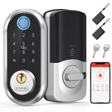 Smart Lock Deadbolt - Bluetooth Keyless Entry Door Lock for Front Door, Fingerprint Electronic Keypad Door Lock with App Control