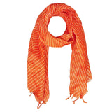 Akshadeep WomenS Cotton Blend Striped Print Orange Dupatta With 2.20 Meters | WomenS Cotton Printed Dupatta With Tassels Kota 