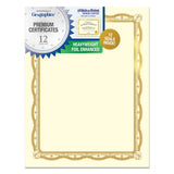 Geographics Heavyweight Certificates, 81/2 x 11, Gold Foil, Pack Of 12