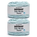Bernat Baby Blanket Dappled AQUARMARINE Yarn - 2 Pack of 300g/10.6 oz - 100% Polyester - #6 Super Bulky - 220 Yards - Knitting/C