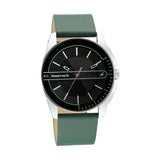 Fastrack Wear Your Look Quartz Analog Black Dial Green Leather Strap Watch For Guys - Ns3089Sl16