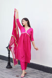 Gosriki Women'S Cotton Blend Straight Printed Kurta With Pant & Dupatta (Shrinika Pink-Gs_Xl_Pink_X-Large),Pink,,B0D7J3W3M4