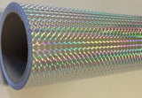 Roll of Prism Sign Vinyl, Holographic 1/4'' Mosaic, Self-Adhesive (24 inch x 30 feet, Silver)