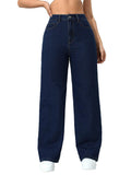 Toplot Jeans For Women || Women High Rise || Wide Leg Pants || Bell Bottom Jeans (Straight-Jeans-5204-Dark Blue-32),Dark Blue,32,B0DDTJDDNV
