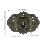 LDCREEE Antique Embossing Decorative Brass Hasp Clasp Latch Lock with Screws for Jewelry Box Ordinary Box Wooden Case Furniture