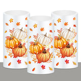 Whaline Fall LED Flameless Candles Orange Pumpkin Warm Light Battery Operated Pillar Candles Autumn Electric Flickering Candle f