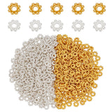 PH PandaHall 500pcs Tibetan Flower Spacer Beads, 2 Colors 5mm Alloy Daisy Beads Metal Jewelry Spacers Snowflake Spacer for Brace